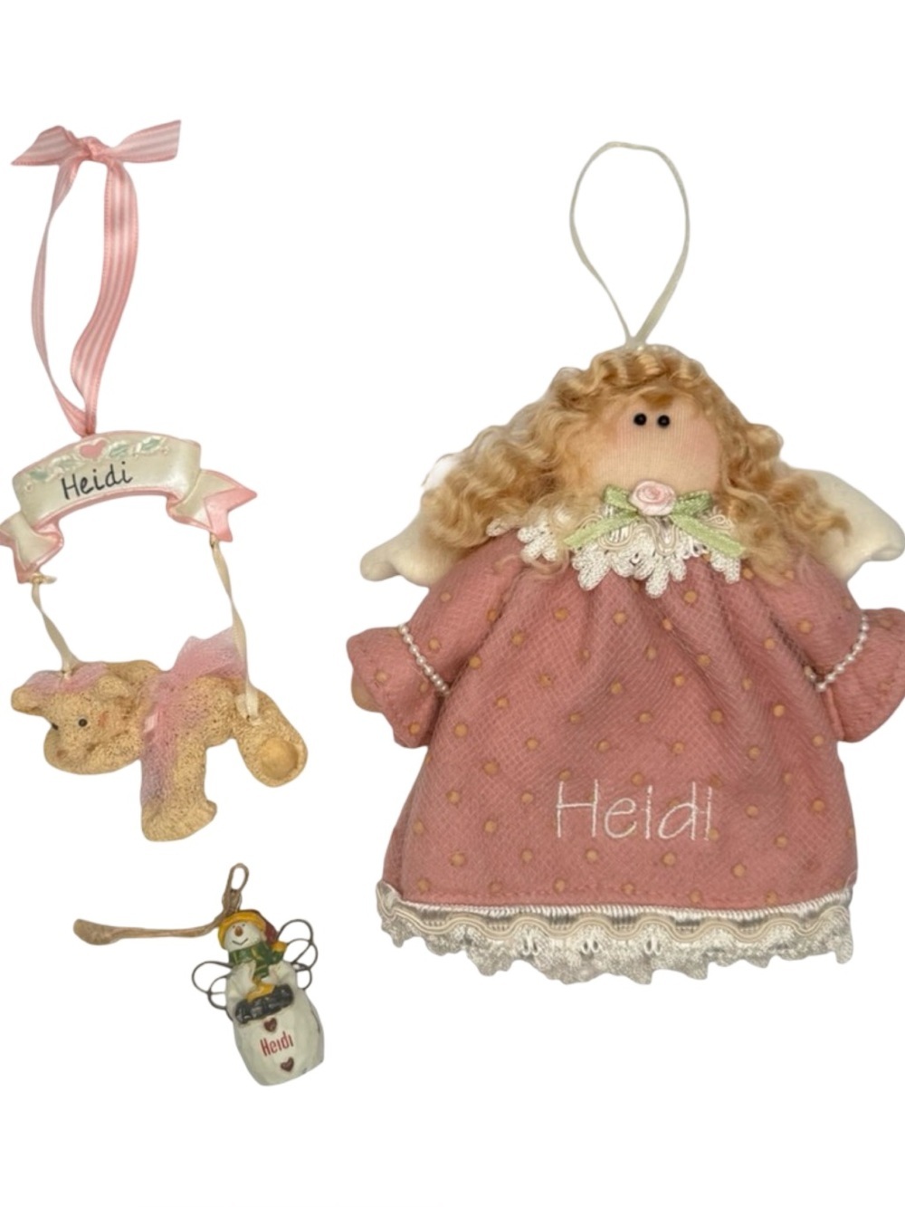 Lot of 3 “HEIDI” Personalized Christmas Ornaments